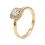 Halo diamantring med 0.40 ct, gult gull 18 kt - 15920gg