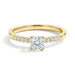 Diamantring med 0.52 ct, gult gull 18 kt - HR0517