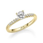 Diamantring med 0.52 ct, gult gull 18 kt - HR0517