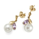 Gulløredobber med AMETYST og ferskvannperle - BUR711226