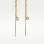 Gulløredobber i 18 kt med zirkonia - 01-87-104