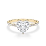Forlovelsesring med Hjerte lab Grown diamant 2,00 ct. R-VS i 18kt gull - 1602-ru-hjerte-200-lab