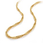 Gult gull kjede Singapore 45cm/3,5mm i 14kt gull - 18GU3445