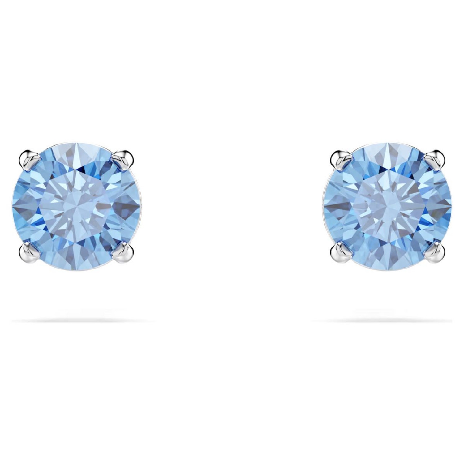 Swarovski øredobber Stilla Attract stud earrings Round cut, Blue, Rhodium plated - 5734250