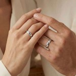 Giftering i hvitt gull 14kt, 4 mm/2 mm. RUBIN - 1940