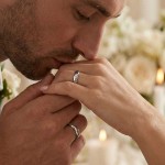 Giftering i hvitt gull 14kt, 4 mm/2 mm. RUBIN - 1940