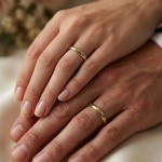 Giftering i gult gull 14kt, 3 mm/1,3 mm. RUBIN - 1830