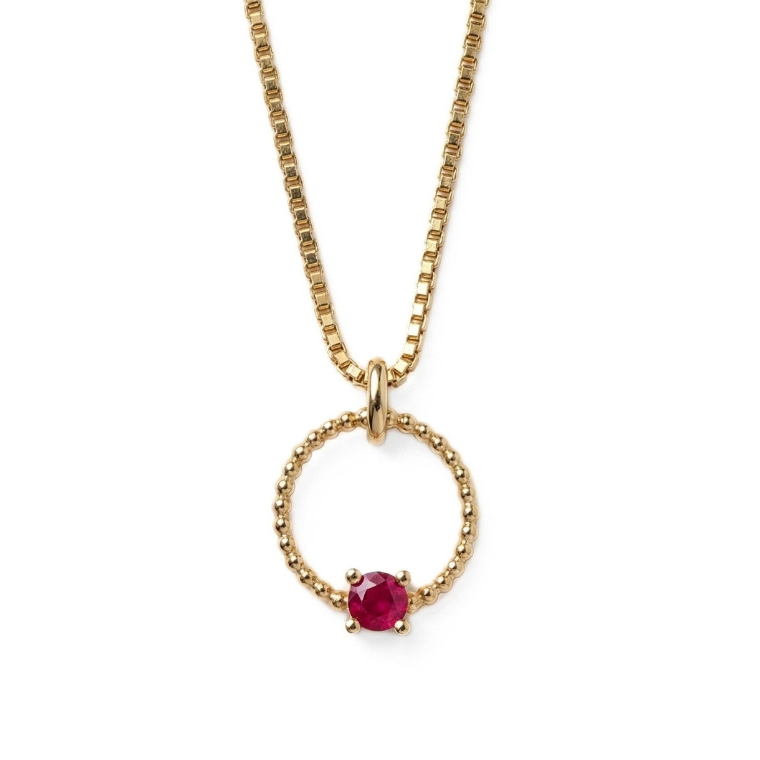 Gullsmykke i 14kt gull med rubin - Bur320574