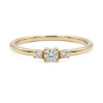 Diamantring - forlovelsesring i gult gull med 0,13 ct W-Si - Bur538278