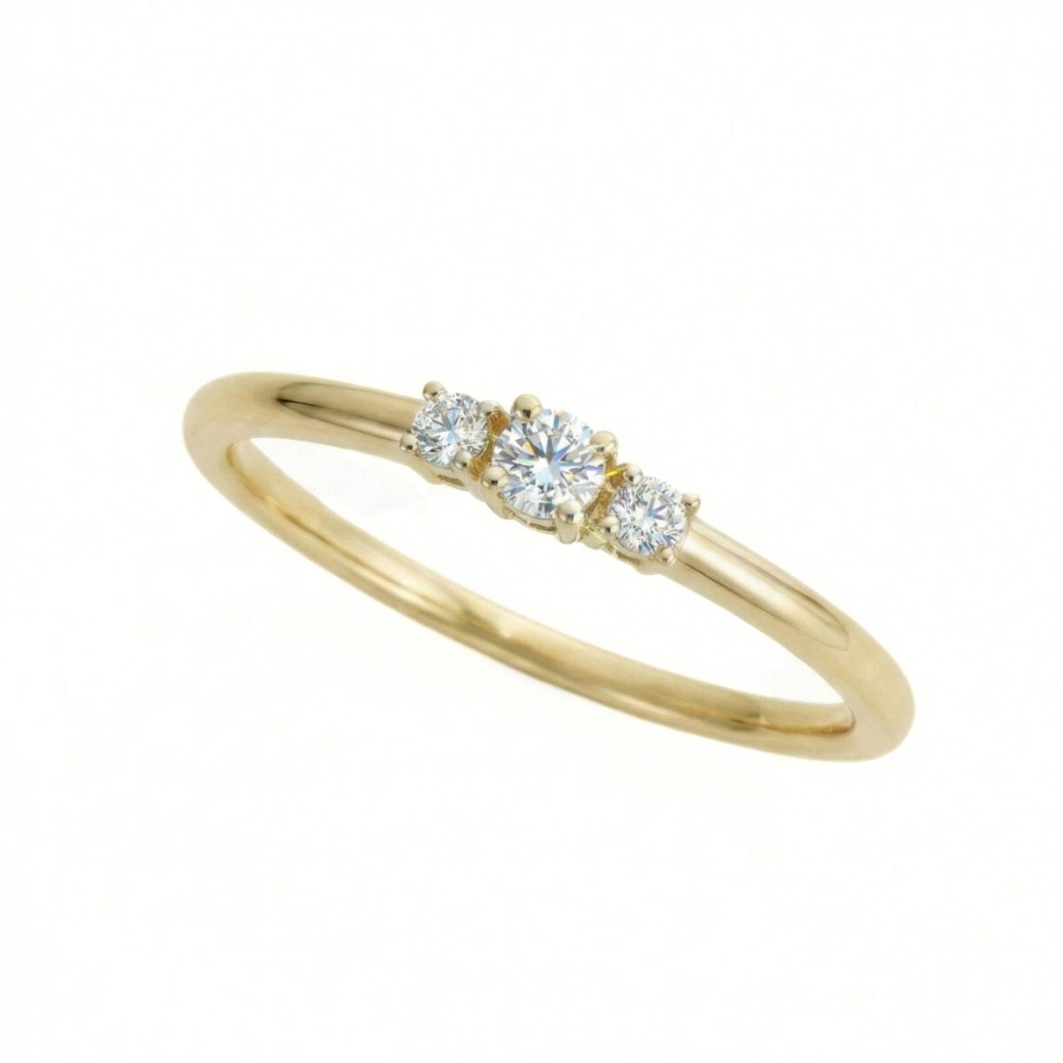 Diamantring - forlovelsesring i gult gull med 0,13 ct W-Si - Bur538278