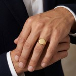 Signetring til herre i gult gull - 56522