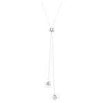 Swarovski smykke Una Angelic Y pendant Round cut, White, Rhodium plated - 5733067