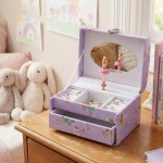 Smykkeskrin med ballerina, Lilla/hvitt - 3463766