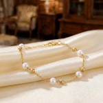 Armbånd FV perle i forgylt sølv, 18.5 cm - 3019219