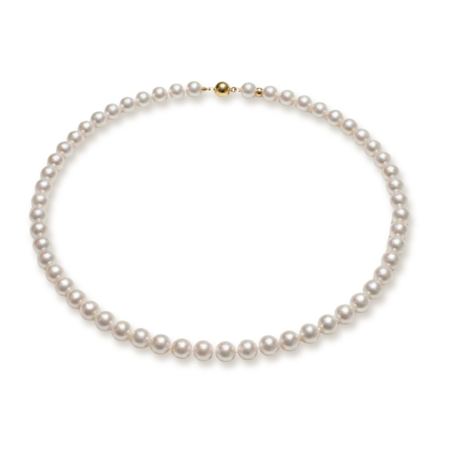 Perlekjede med Akoya perler 7,5-8 mm, lås i 18 kt gull - 22451-04