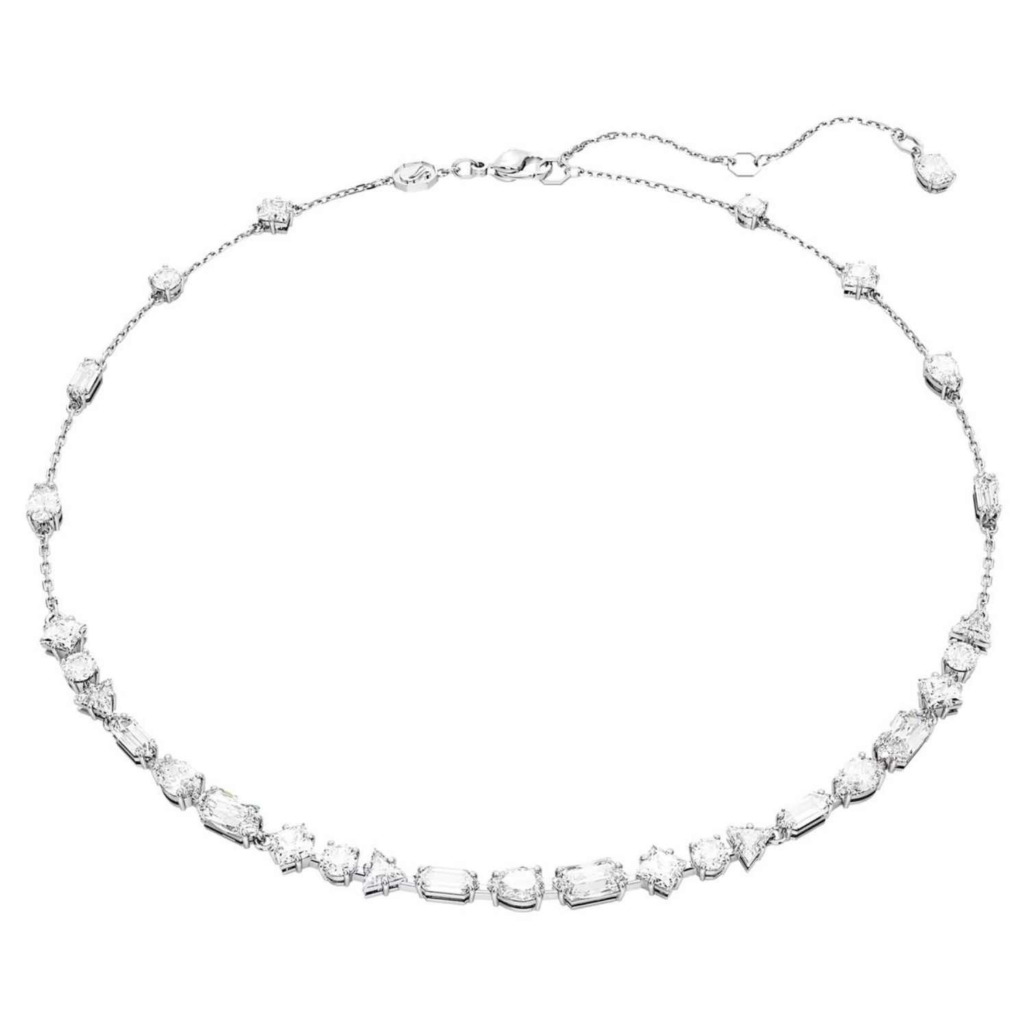 Swarovski collier Mesmera necklace Mixed cuts, Scattered design, White, Rhodium plated - 5676989