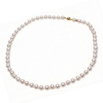 Perlekjede med ferskvannsperler  8-8,5  mm, lås i 18 kt gull - 5-22746-05