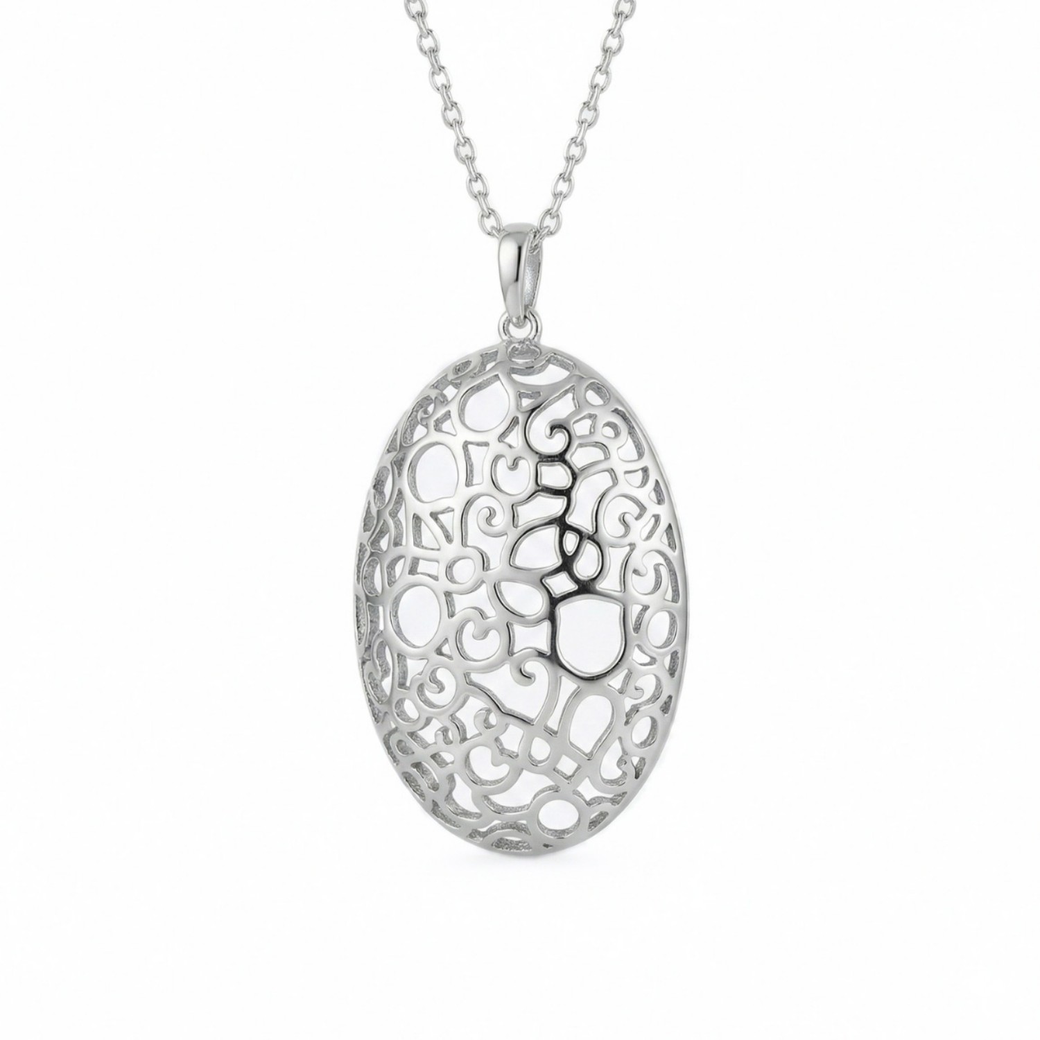 Smykke i lite eggeformet sølv. HILLESTAD - ALIDA217S