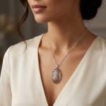 Smykke i lite eggeformet sølv. HILLESTAD - ALIDA217S