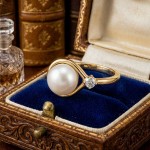 Gullring i gull 14kt med perle og 0,08 ct TW-Si - COC5071033