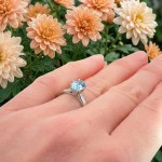 Forlovelesring med Oval blå Lab Grown diamant 0,72ct VS2. Leticia - 25100530LG