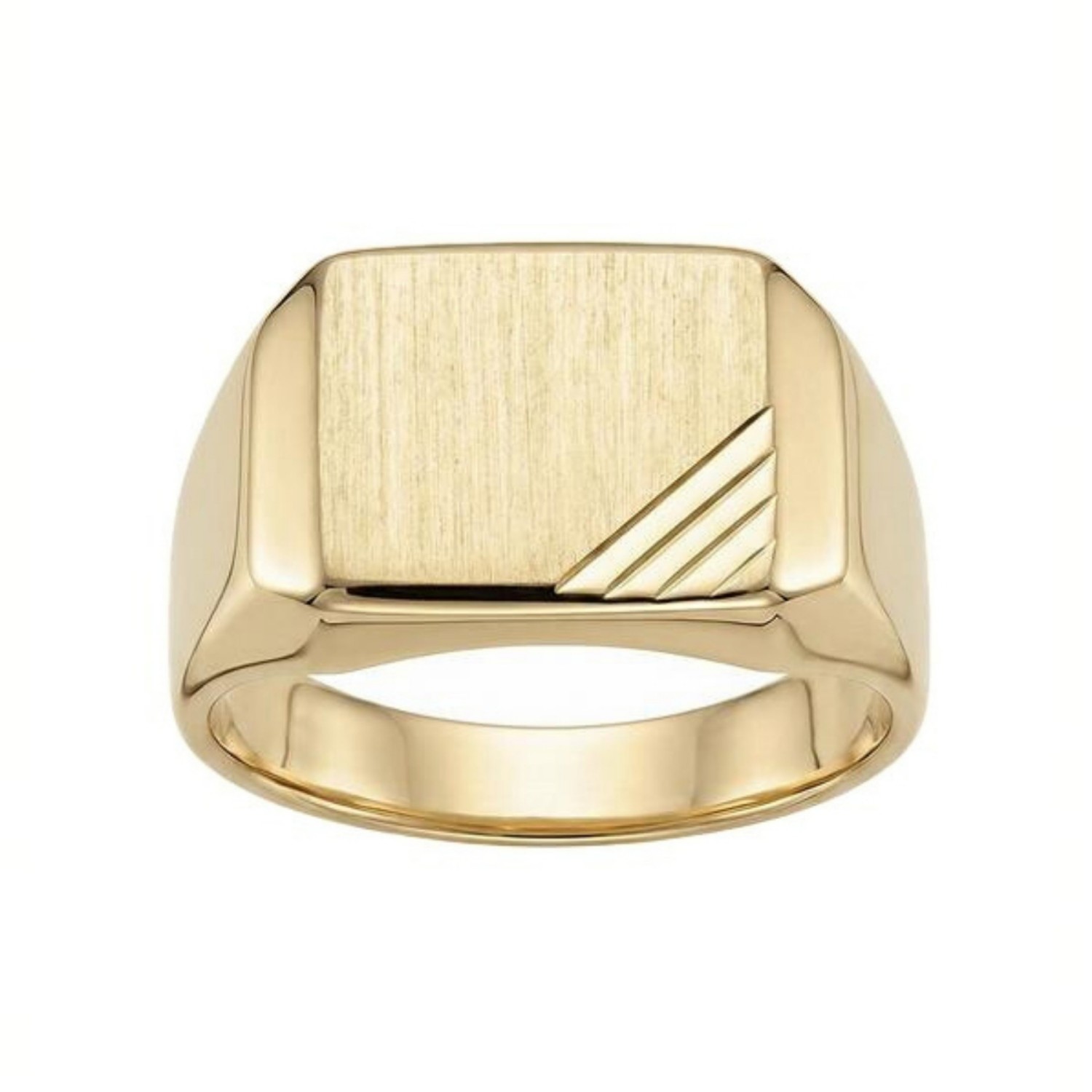 Signetring til herre i gult gull 3,5 mm - 56501