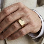 Signetring til herre i gult gull 3,5 mm - 56501