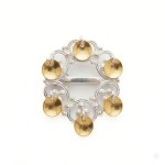 Barnesølje i hvit  og forgylt sølv