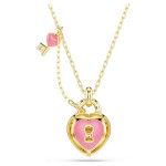 Swarovski smykke Idyllia pendant Mixed cuts, Heart, Key, Pink, Gold-tone plated - 5737288