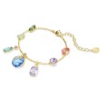 Swarovski armbånd Gema bracelet Mixed cuts, Dangling crystals, Multicolored, Gold-tone plated - 5737442