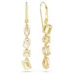 Swarovski øredobber Gema drop earrings Asymmetrical design, Mixed cuts, Pink, Gold-tone plated - 5737454