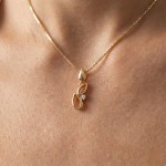 Diamant smykke i gull 14kt med diamant 0,015 ct W-Si - bur242735