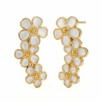 Ørepynt i forgylt sølv hvit margeritt. LIV - 700303