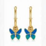 Ørepynt i forgylt sølv Sommerfugl blå. LIV - 700812