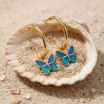 Ørepynt i forgylt sølv Sommerfugl blå. LIV - 700812