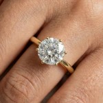 Forlovelsesring med lab grown diamant 2,0 ct River (D/E) VS1 3xExcellent i gult gull - 18007200LG-gg