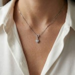 Diamantsmykke i gull 14 kt med diamanter 0,12 ct W-SI - ktl3450012