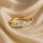 Diamantring - forlovelsesring Leda  med Lab Grown diamant 0,70 ct River-VS i gult gull - Ru-110700LG