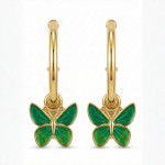 Ørepynt i forgylt sølv Sommerfugl grønn. LIV - 700814