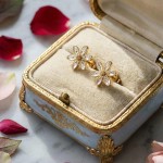 Ørepynt i forgylt sølv hvitveis. LIV - 710403