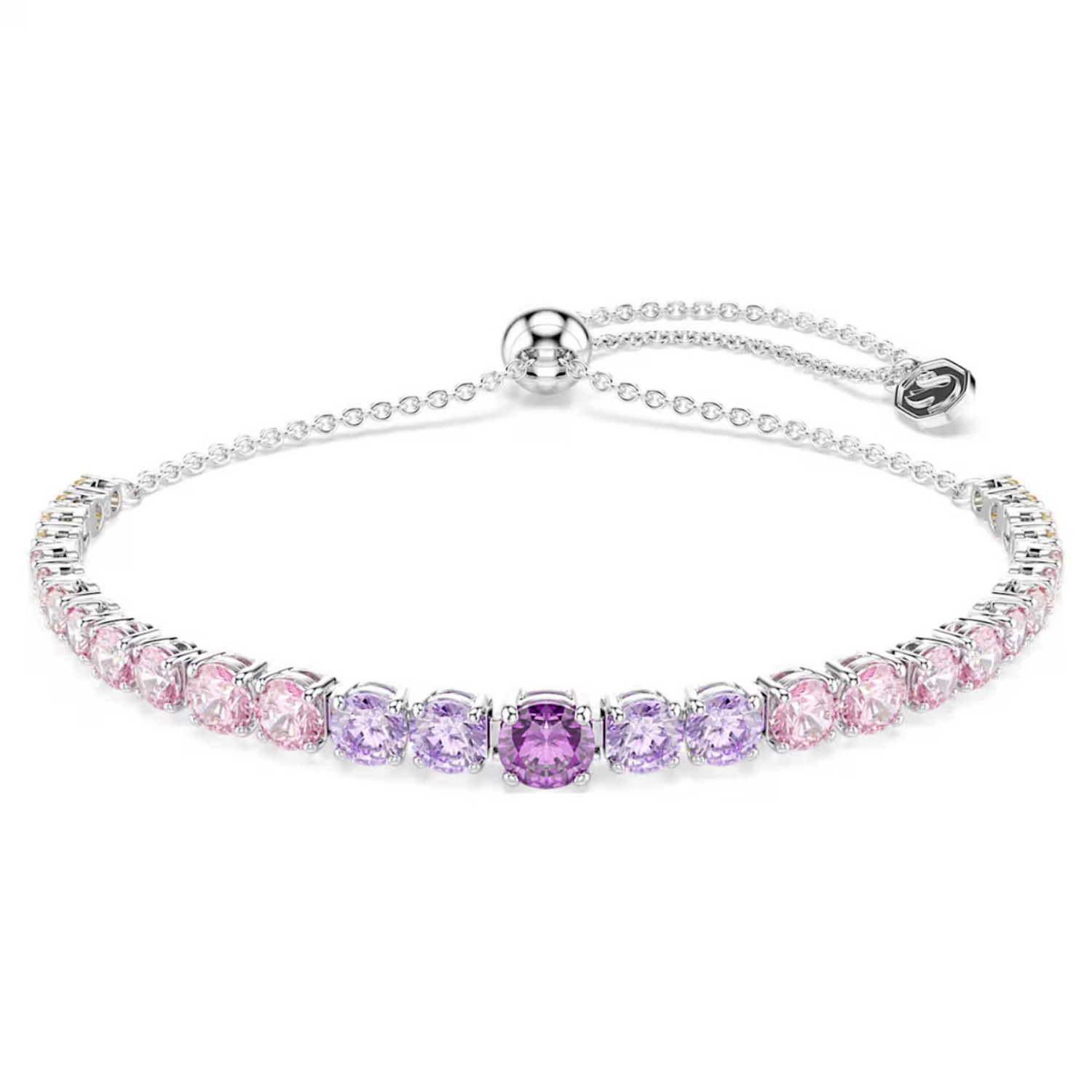 Swarovski armbånd Matrix bracelet Gradient of round cuts, Multicolored, Rhodium plated - 5751197
