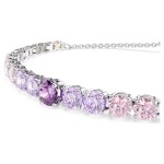 Swarovski armbånd Matrix bracelet Gradient of round cuts, Multicolored, Rhodium plated - 5751197
