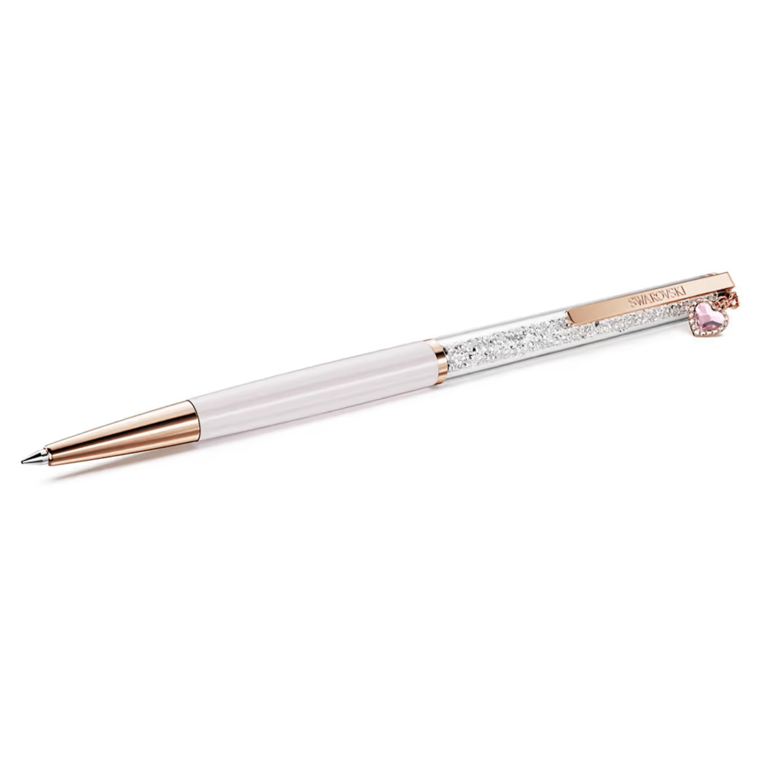 Swarovski Crystalline ballpoint pen Heart, Pink, Pink lacquered, Rose gold-tone plated - 5732990