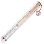Swarovski Crystalline ballpoint pen Heart, Pink, Pink lacquered, Rose gold-tone plated - 5732990