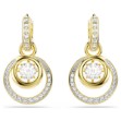 Swarovski øredobber Hyperbola drop earrings Round cut, White, Gold-tone plated - 5738249