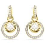 Swarovski øredobber Hyperbola drop earrings Round cut, White, Gold-tone plated - 5738249