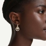 Swarovski øredobber Hyperbola drop earrings Round cut, White, Gold-tone plated - 5738249