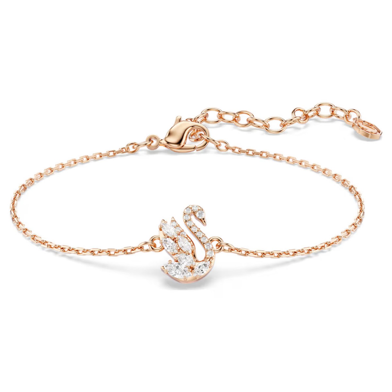 Swarovski armbånd Swan bracelet Mixed cuts, Swan, White, Rose gold-tone plated - 5738202