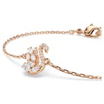 Swarovski armbånd Swan bracelet Mixed cuts, Swan, White, Rose gold-tone plated - 5738202