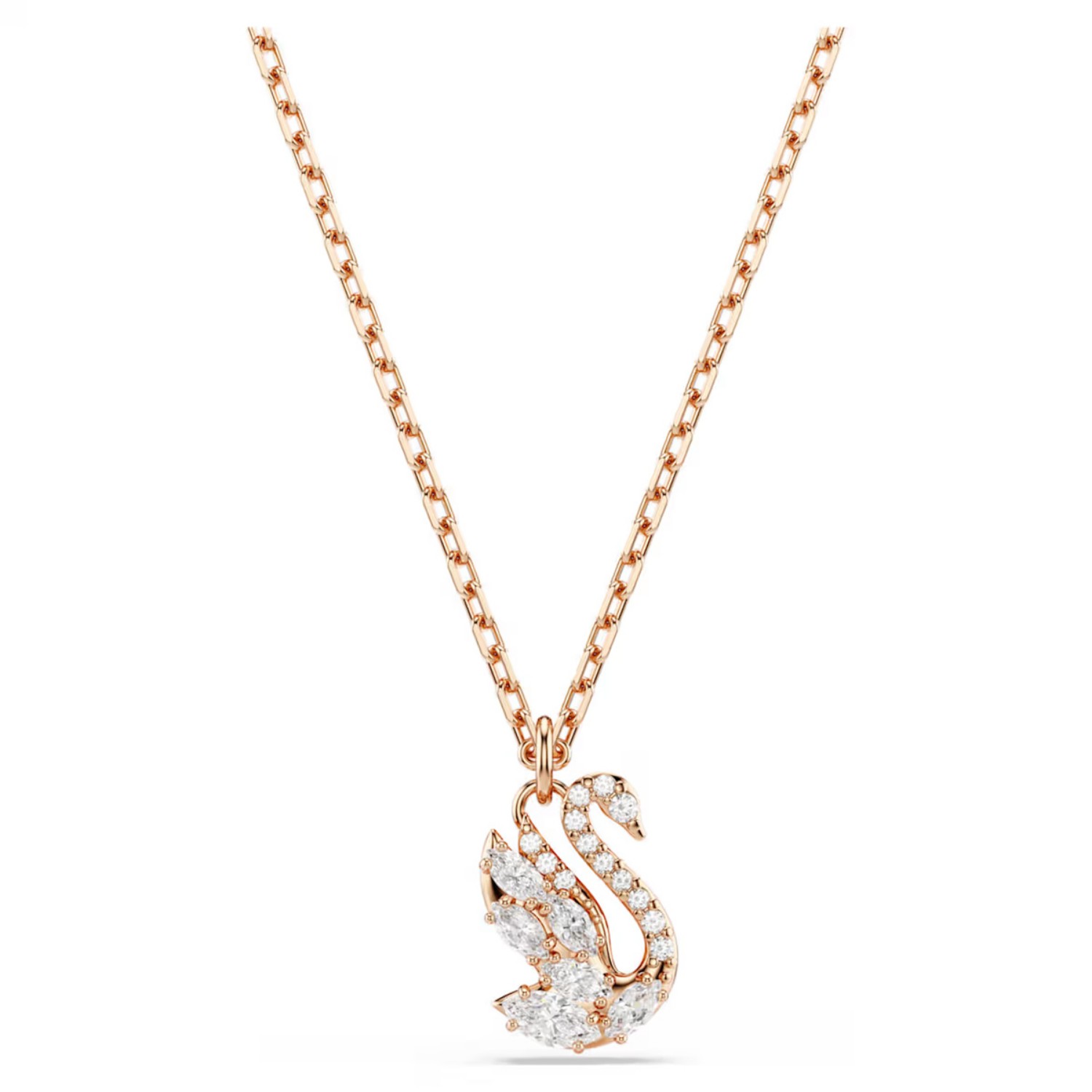 Swarovski smykke Swan pendant Mixed cuts, Swan, White, Rose gold-tone plated - 5738203